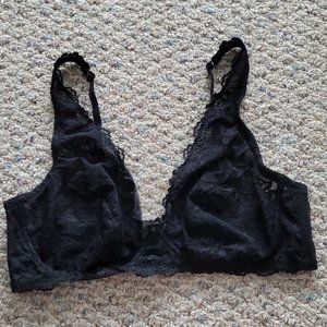 Sheer lace black bralette